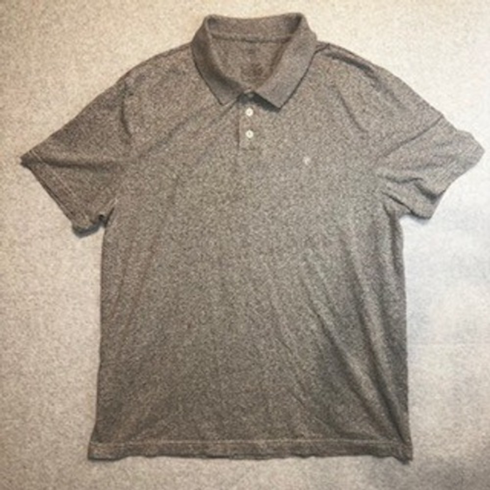 Arizona Jean Co Mens Gray Heathered Palm Tree Logo Polo Shirt Size L
